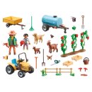PLAYMOBIL 2er Set: 71442 Traktor mit Anhänger und Wassertank & 71443 Idyllischer Gemüsegarten bei den Großeltern