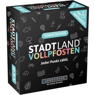 DENKRIESEN - STADT LAND VOLLPFOSTEN® – Das Kartenspiel – JUNIOR EDITION "Jeder Punkt zählt."