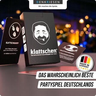 DENKRIESEN - klattschen® - Trinkspiel - SPIELKARTENKARTON "Das wahrscheinlich beste Trinkspiel aller Zeiten"