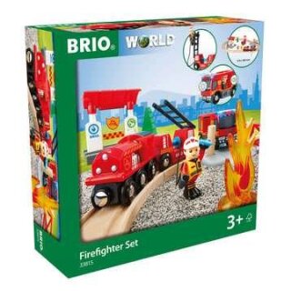 BRIO World Bahn Feuerwehr Set