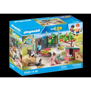 Kleine Hühnerfarm im Tiny House Garten