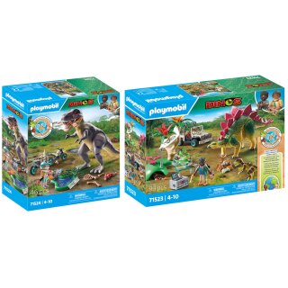 Playmobil Dino Set: 71523 Forschungscamp mit Dinos & 71524 T-Rex-Spurensuche