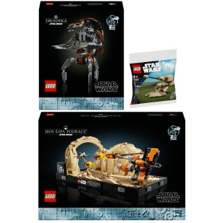 LEGO Star Wars Set: 75380 Podrennen in Mos Espa Diorama, 75381 Droideka & 30680 AAT