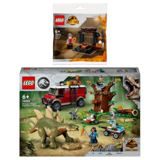 LEGO Jurassic World Set: 76965 Dinosaurier-Missionen: Entdeckung des Stegosaurus & 30390 Dinosaurier-Markt Polybag