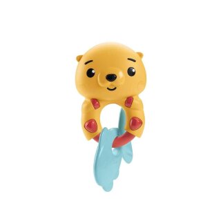 Fisher-Price Baby Sensimals Leopard Rassel hilft, die Geschicklichkeit zu stärken und die Sinne für Babys ab 3 Monaten zu stimulieren