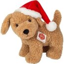 Hund mit Weihnachtsmütze, 20 cm