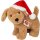 Hund mit Weihnachtsmütze, 20 cm