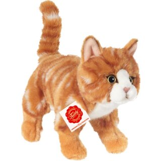 Katze stehend, rot getigert, 20 cm