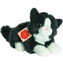 Katze liegend, weiß/schwarz, 20 cm
