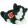 Katze liegend, weiß/schwarz, 20 cm