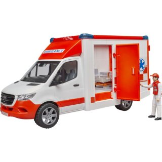 Bruder 02676 MB Sprinter Ambulanz mit Fahrer und Light + Sound Modul