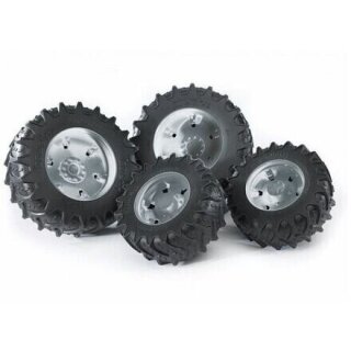 Bruder - Zwillingsbereifung mit grauen Felgen für Bruder Traktor 3000er Serie