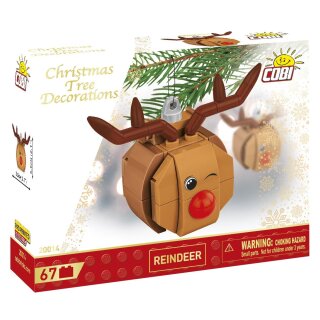 Christbaumschmuck - Rentier mit der roten Nase