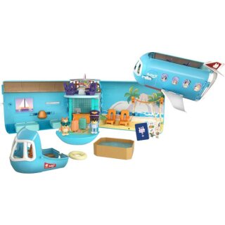 Moose Toys BLUEY HOLIDAY 3in1 Set Airplane, Boat Hotel