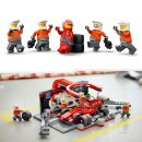 F1® Boxenstopp mit Boxencrew und Ferrari Flitzer