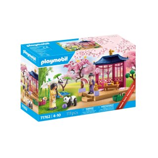 Asiatischer Garten mit Pandafütterung