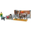 Bruder 62611 bworld Kuh- und Kälberstall mit Landwirt