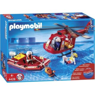 SOS-Helikopter mit Rettungsboot