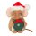 Weihnachtsmaus mit Kranz 11 cm