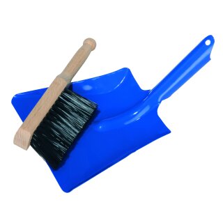 Kehrblech mit Handfeger blau
