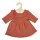 Puppen-Strickkleid aus 100 % Bio-Baumwolle, pfirsich, Gr. 28-35 cm