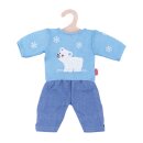 Puppen-Eisbär-Pullover mit Jeans, klein, Gr. 28-35 cm