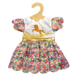 Puppen-Glitzerkleid "Einhorn Goldy", Gr. 35-45 cm