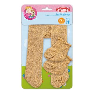 Puppen-Strumpfhose mit Söckchen, gold, Gr. 35-45 cm