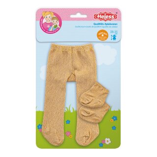 Puppen-Strumpfhose mit Söckchen, gold, Gr. 28-35 cm