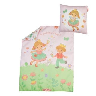 Puppenbettdecke (44 x 34 cm) mit Kissen (16 x 16 cm) Prinzessin Emily