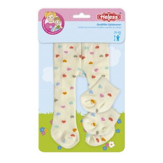 Puppen-Strumpfhose mit Söckchen Herz Konfetti, Gr. 35-45 cm