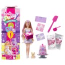Barbie Party Unboxed Haustier Geburtstag Serie - lila Kleid