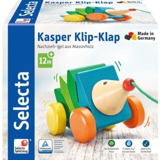 Kasper Klip-Klap, Nachzieh-Igel, 16 cm