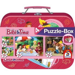 Bibi & Tina, Puzzle-Box, 2x100, 2x150 Teile im Metallkoffer