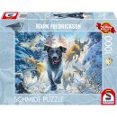 Hundeliebe, schwarzer Labrador im Schnee