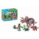 Triceratops mit Jungtier