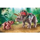 Triceratops mit Jungtier