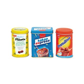 Ricola, Ovomaltine, Suchard Metalldosen Set