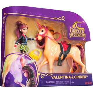 Unicorn Academy Einhorn + Puppe Valentina & Cin