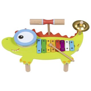 Musikstation Krokodil mit Notenheft