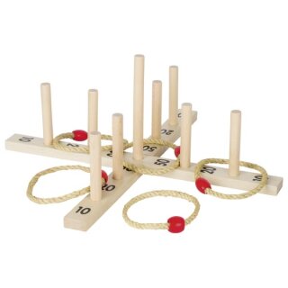 Ringwurfspiel mit 5 Sisalringen