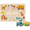 Steckpuzzle Traktor mit Anhängern