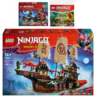 Lego 3er Set: 71848 Der Tempel-Flugsegler, 71838 Kais Motorradrennen & 30650 Kais und Raptons Duell im Tempel