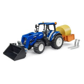 New Holland T5.120 mit Frontlader, Ladekasten und Gabeln