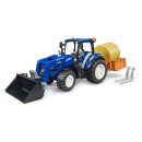 New Holland T5.120 mit Frontlader, Ladekasten und Gabeln