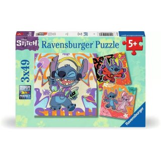 Einfach nur spielen - 3x49 Teile Disney Stitch Puzzle