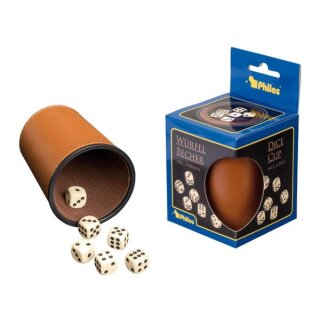 Würfelbecher, inkl. 6 Würfel