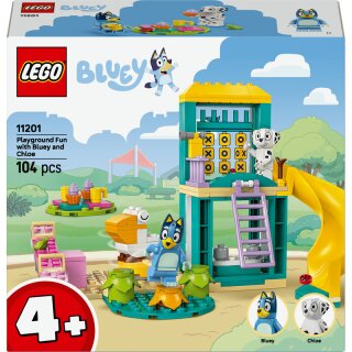 Bluey und Chloe auf dem Spielplatz