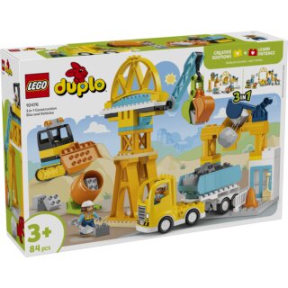 Baustelle mit Baufahrzeugen – 3-in-1-Set