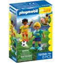 Fussballspieler und Fussballspielerin